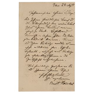 Ernst Haeckel Autograph Letter Signed