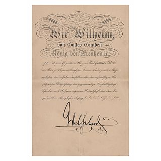 Kaiser Wilhem II Document Signed