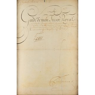 King Louis XV Document Signed