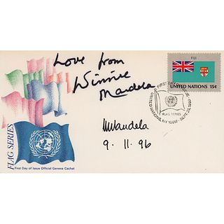 Nelson and Winnie Mandela Signed FDC