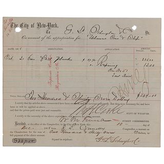 William M. &#39;Boss&#39; Tweed Document Signed
