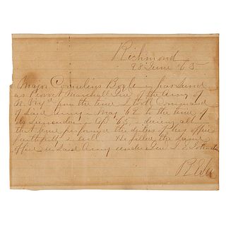 Robert E. Lee Autograph Letter Signed