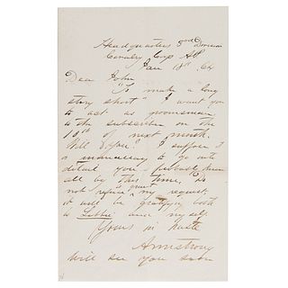 George A. Custer Autograph Letter Signed