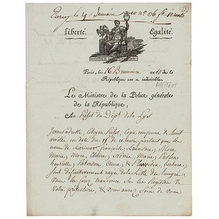 Joseph Fouche Document Signed