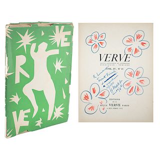 Henri Matisse Signed Book with Original Flower Sketches
