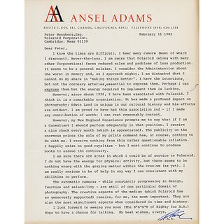 Ansel Adams Typed Letter Signed