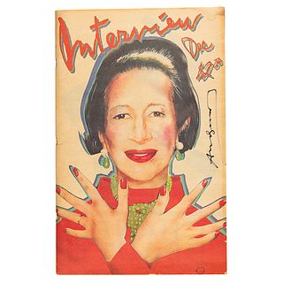 Andy Warhol Signed Interview Magazine with Diana Vreeland Cover