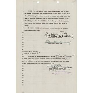 Walt Disney Document Signed