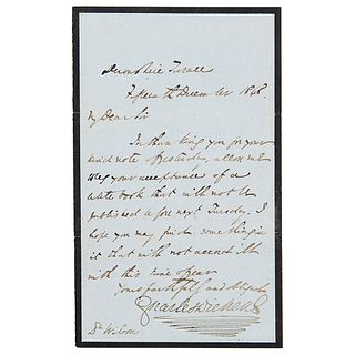 Charles Dickens Autograph Letter Signed