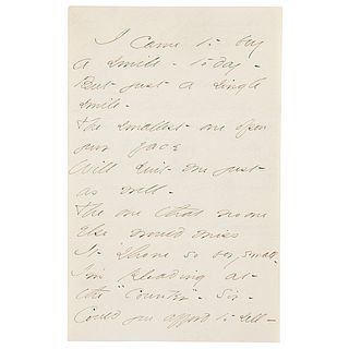 Emily Dickinson Autograph Poem Signed