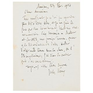 Jules Verne Autograph Letter Signed