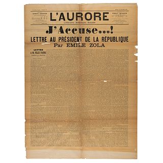 Emile Zola: &#39;J&#39;Accuse...!&#39; Commemorative Newspaper Supplement - L&rsquo;Aurore (September 24, 1904)