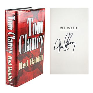 Tom Clancy (2) Signed Items: Book and Poster