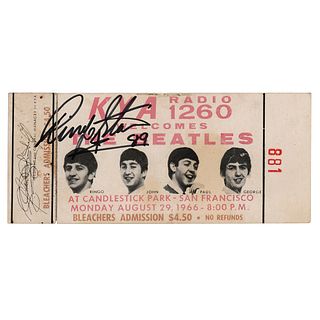 Beatles: Ringo Starr Signed 1966 Candlestick Park Ticket