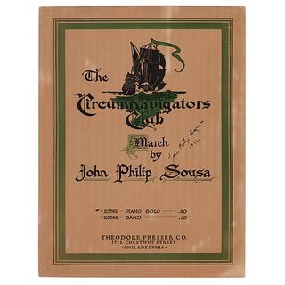 John Philip Sousa Signed Sheet Music Booklet for &#39;The Circumnavigators Club&#39;