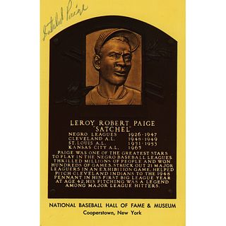 Satchel Paige Signed Hall of Fame Card