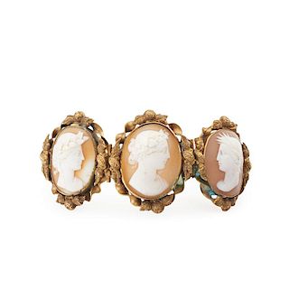 VICTORIAN SHELL CAMEO & PINCHBECK BRACELET