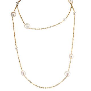 ELSA PERETTI PEARL & 18K YELLOW GOLD "SPRINKLE" NECKLACE