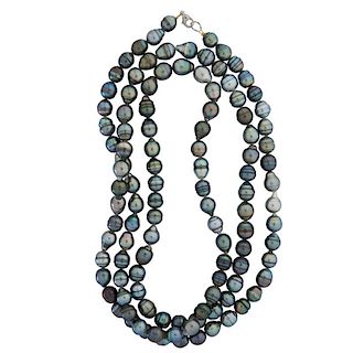TAHITIAN BAROQUE PEARL LONG NECKLACE