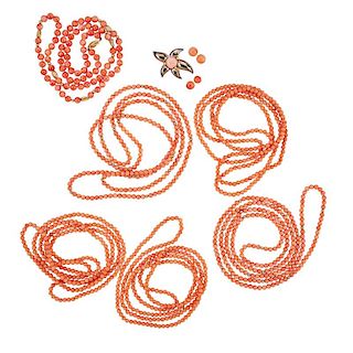 COLLECTION OF CORAL JEWELRY, INCL. TIFFANY & CO.