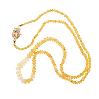 FACETED YELLOW SAPPHIRE BEAD NECKLACE