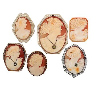 COLLECTION OF CARVED SHELL CAMEOS