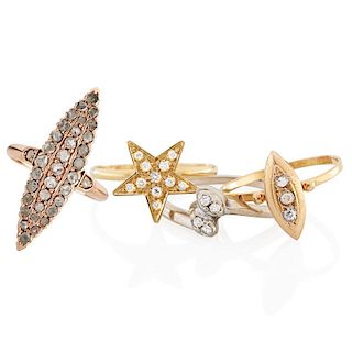 DIAMOND OR “GEM-SET” & YELLOW OR WHITE GOLD STACKING RINGS