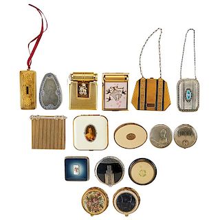 COLLECTION OF 34 COMPACTS OR NECESSAIRES