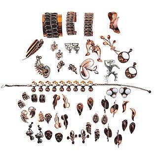 COLLECTION OF REBAJE OR RENOIR COPPER JEWELRY