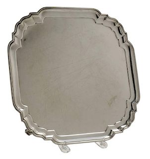 Chippendale Style Sterling Footed Tray