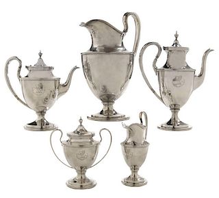 Sterling Four-Piece Tea Service and