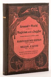 Burlingame, H.J. Around the World with a Magician and a Juggler. Chicago: Clyde, 1891. Modern black cloth with original front cover laid down. Portrai