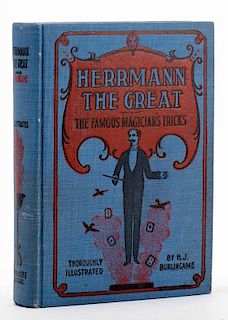 Burlingame, H.J. Herrmann the Great. Chicago: Laird & Lee, 1897. Pictorial cloth stamped in black and red. Illustrated. 8vo. Former owner's library st