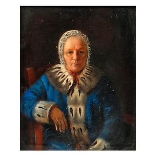 Portrait of a Woman in Blue and Ermine.
