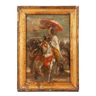 Horse and Rider with Parasol.