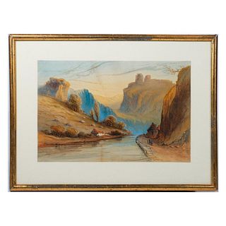 Pair of Framed Watercolor Landscapes depicting Corfu, Greece.
