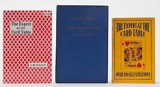 Erdnase, S.W. The Expert at the Card Table. Three editions, comprising: Fleming, 1940 (blue cloth, with critical commentary by Professor Hoffmann); Fr