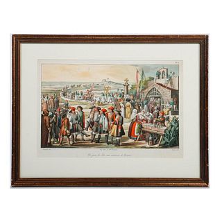 Print of French Country Festival.