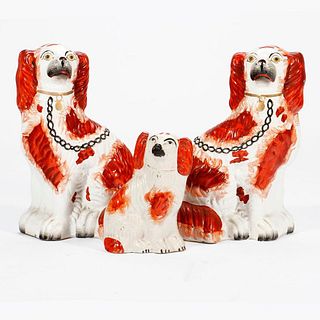 Group of Three Staffordshire Dogs.