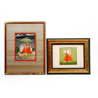 Two Indian Miniature Paintings.