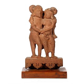Southeast Asian Stone Carving of a Couple.