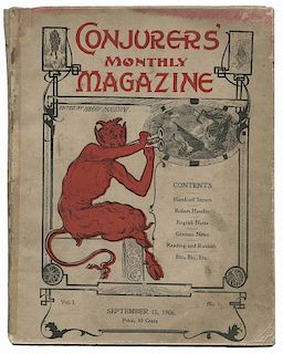 Conjurer's Monthly Magazine. Harry Houdini. Partial file of 22 original loose issues, including a complete first volume (including index), but lacking