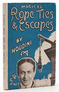Houdini, Harry. Magical Rope Ties & Escapes. London: Will Goldston, Ltd., (1922). British edition. Publisher's bright blue pictorial covers. Kellar de