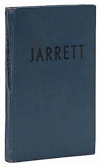 Jarrett, Guy. Magic and Stage Craft Technical. [New York]: Author, 1936. First edition. Blue cloth stamped in black. Illustrated with plates. 8vo. Ex-