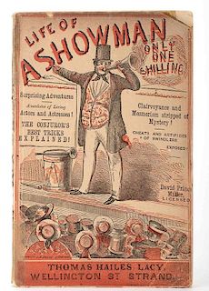 Miller, David Prince. Life of a Showman; and the Managerial Struggles of David Prince Miller. London: Thomas Hailes Lacy, (1851). Second edition. Publ