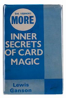Ganson, Lewis. Dai Vernon's More Inner Secrets of Card Magic. Bideford: Supreme Magic, (1978). Cloth with jacket. Illustrated. 8vo. Inscribed and sign