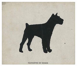 Vernon, Dai. Silhouette of a Terrier Dog. N.p., ca. 1930s. Scissor-cut profile of a dog. Original mount 3 _ x 3 _Ó. Stamped ÒSilhouetted By Vernon.
