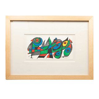JOAN MIRÓ (Barcelona, España, 1893 - Palma de Mallorca, España, 1983)  Miró escultor, Japan, 1974. Litografía Firmada en planc...