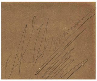 Herrmann, Alexander. Autograph of magician Alexander Herrmann. Bold and embellished signature of the famous French magician and master of impromptu mi