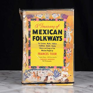 Toor, Frances. A Treasury of Mexican Folkways. Mexico: Crown Publishers, 1947. Firmado y dedicado por la autora.